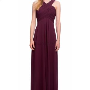 Bill Levkoff floor length dress in wine color.